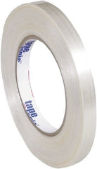 Tape Logic - 1/2" x 60 Yd Clear Hot Melt Adhesive Strapping Tape - Polypropylene Film Backing, 5.9 mil Thick, 320 Lb Tensile Strength - Exact Tooling