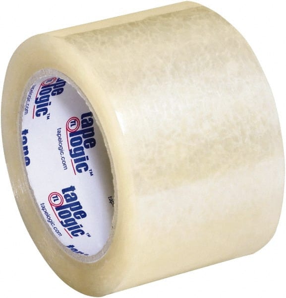Tape Logic - 3" x 55 Yd Clear Acrylic Adhesive Packaging Tape - Polypropylene Film Backing, 3.5 mil Thick, 33.7 Lb Tensile Strength - Exact Tooling