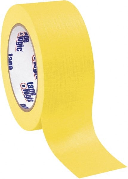Tape Logic - 2" Wide x 60 Yd Long Yellow Crepe Paper Masking Tape - 4.9 mil Thick - Exact Tooling