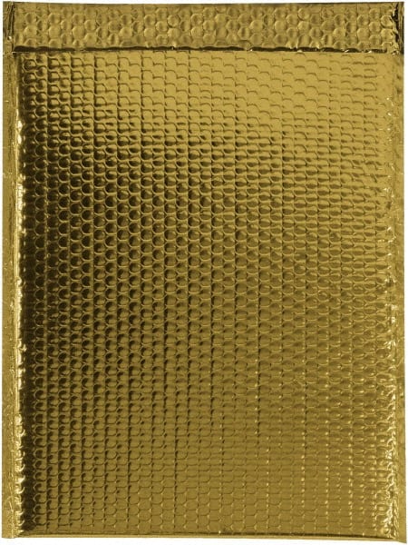 Made in USA - 17-1/2" Long x 13" Wide Peel-Off Self-Seal Bubble Mailer - Gold - Exact Tooling