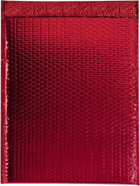 Made in USA - 17-1/2" Long x 13" Wide Peel-Off Self-Seal Bubble Mailer - Red - Exact Tooling