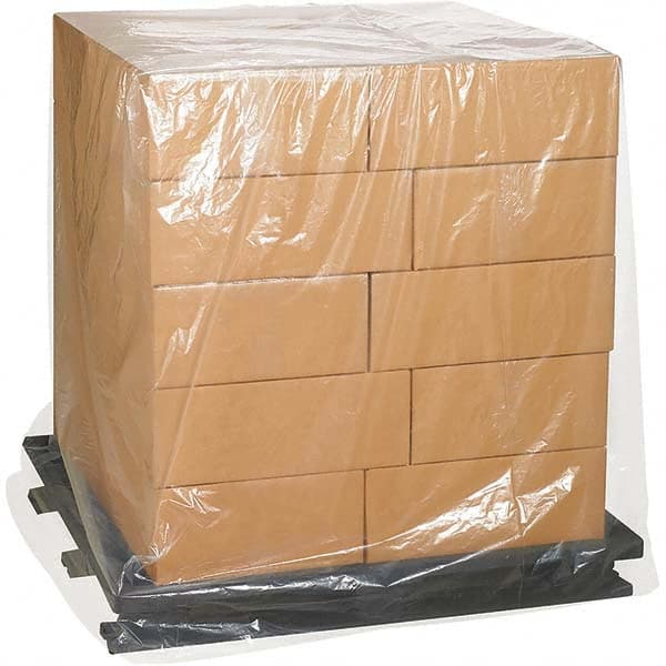 Made in USA - 48" Long x 48" Wide x 96" High Pallet Cover - Clear, Case, 50 Piece - Exact Tooling