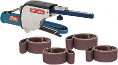 Dynabrade - 1/8 to 1/2 x 24", 20,000 RPM Air Belt Sander - 0.5 hp, 1/4 NPT Inlet, 5,800 SFPM, 31 CFM - Exact Tooling