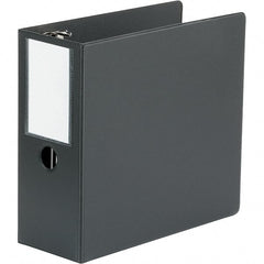 Universal One - 950 Sheet Capacity, 8-1/2 x 11", Non-View Ring Binder - Polypropylene, Black - Exact Tooling