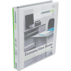Universal One - 220 Sheet Capacity, 8-1/2 x 11", View Ring Binder - Polypropylene, White - Exact Tooling