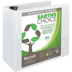 Samsill - 850 Sheet Capacity, 8-1/2 x 11", View Ring Binder - Polypropylene, White - Exact Tooling