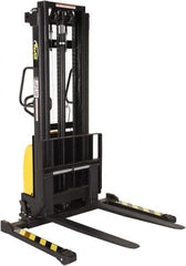 Vestil - 2,000 Lb Capacity, 118" Lift Height, Battery Powered Stacker - 2-1/8" Lowered Height, 42" Fork Length, 26-3/4" Overall Width - Exact Tooling