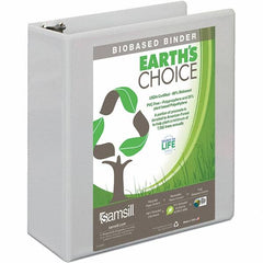 Samsill - 650 Sheet Capacity, 8-1/2 x 11", View Ring Binder - Polypropylene, White - Exact Tooling