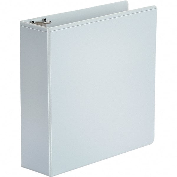 UNIVERSAL - 460 Sheet Capacity, 8-1/2 x 11", View Ring Binder - Polypropylene, White - Exact Tooling