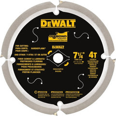 DeWALT - 7-1/4" Diam, 15.88mm Arbor Hole Diam, 16 Tooth Wet & Dry Cut Saw Blade - Steel, Smooth Action, Standard Round Arbor - Exact Tooling