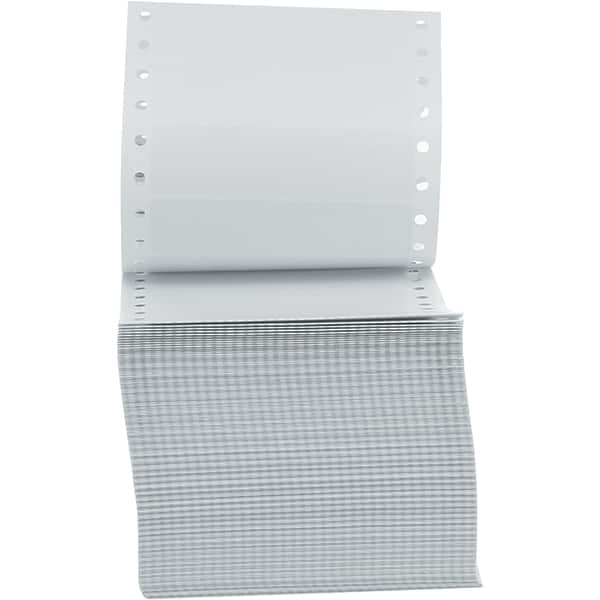 UNIVERSAL - 5" Long, White Paper Shipping Label - For Dot Matrix Printers - Exact Tooling