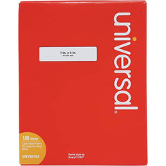 UNIVERSAL - 4" Long, White Paper Laser Label - For Inkjet Printers, Laser Printers - Exact Tooling