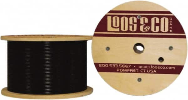 Loos & Co. - 1/8" x 3/32" Diam, Steel Wire Rope - 920 Lb Breaking Strength, 7 x 7, Vinyl Coating - Exact Tooling