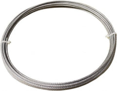 Loos & Co. - 3/16" x 1/8" Diam, Steel Wire Rope - 1,760 Lb Breaking Strength, 7 x 19, Vinyl Coating - Exact Tooling