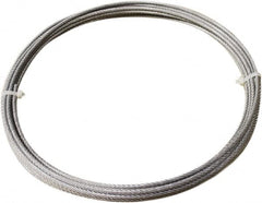 Loos & Co. - 3/16" x 1/8" Diam, Steel Wire Rope - 1,760 Lb Breaking Strength, 7 x 19, Vinyl Coating - Exact Tooling