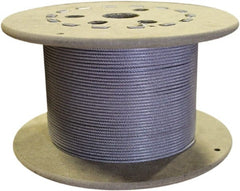 Loos & Co. - 3/16" x 1/8" Diam, Galvanized Steel Wire Rope - 2,000 Lb Breaking Strength, 7 x 19, Nylon Coating - Exact Tooling