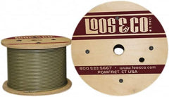 Loos & Co. - 3/32" x 1/16" Diam, Galvanized Steel Wire Rope - 480 Lb Breaking Strength, 7 x 7, Nylon Coating - Exact Tooling
