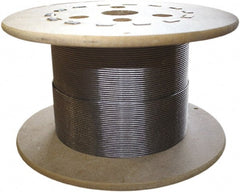 Loos & Co. - 500' Long, 1/4" x 1/4" Diam, Stainless Steel Wire Rope - 6,100 Lb Breaking Strength, 7 x 7 - Exact Tooling