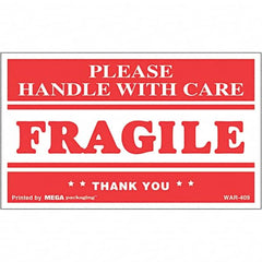 UNIVERSAL - 3-1/2" Long, Clear & Red Paper Shipping Label - For Packages - Exact Tooling
