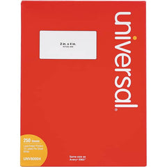 UNIVERSAL - 4" Long, White Paper Laser Label - For Inkjet Printers, Laser Printers - Exact Tooling