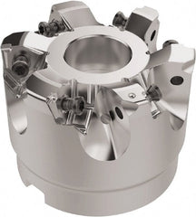 Seco - 2-1/2" Cut Diam, 1" Arbor Hole, 6.96mm Max Depth of Cut, 92° Indexable Chamfer & Angle Face Mill - 6 Inserts, XNEX080816 Insert, Right Hand Cut, 6 Flutes, Through Coolant, Series R220.79 - Exact Tooling