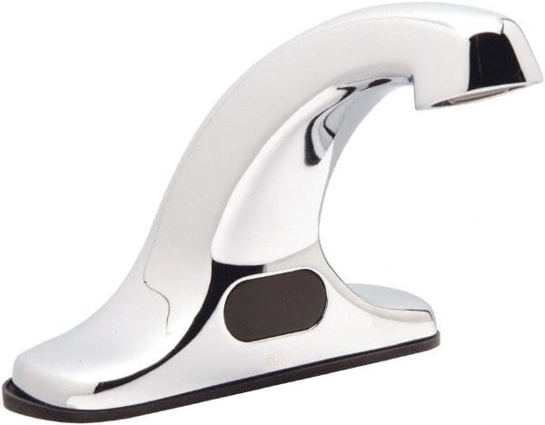 Zurn - Chrome Plated Electronic Internal Temperature Control Mixer Sensor Faucet - Powered by 4 AA Batteries, Standard Spout, Single Hole Mounting Centers - Exact Tooling