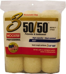 Wooster Brush - 1/2" Nap, 9" Wide Paint Roller Cover - Semi-Rough Texture, 50/50 Polyester & Wool Blend - Exact Tooling
