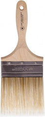 Wooster Brush - 4" Flat Polyester Wall Brush - 3-15/16" Bristle Length, 5-3/8" Wood Beavertail Handle - Exact Tooling