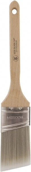 Wooster Brush - 2" Oval/Angle Polyester Angular Brush - 2-11/16" Bristle Length, 6-3/8" Wood Fluted Handle - Exact Tooling