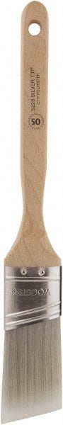 Wooster Brush - 1-1/2" Oval/Angle Polyester Angular Brush - 2-7/16" Bristle Length, 5.756" Wood Fluted Handle - Exact Tooling