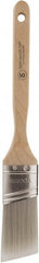 Wooster Brush - 1-1/2" Oval/Angle Polyester Angular Brush - 2-7/16" Bristle Length, 5.756" Wood Fluted Handle - Exact Tooling