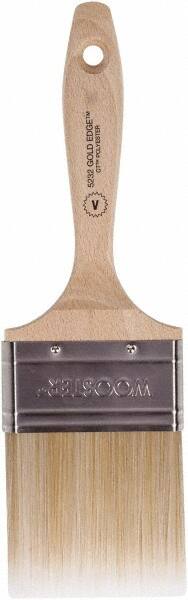 Wooster Brush - 3" Flat Polyester Varnish Brush - 2-15/16" Bristle Length, 5-9/16" Wood Beavertail Handle - Exact Tooling