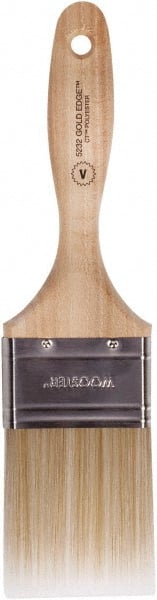 Wooster Brush - 2-1/2" Flat Polyester Varnish Brush - 2-15/16" Bristle Length, 5-1/4" Wood Beavertail Handle - Exact Tooling