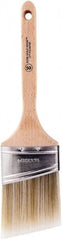 Wooster Brush - 3" Oval/Angle Polyester Angular Brush - 2-15/16" Bristle Length, 6-5/8" Wood Fluted Handle - Exact Tooling