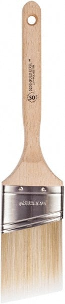 Wooster Brush - 2-1/2" Oval/Angle Polyester Angular Brush - 2-15/16" Bristle Length, 6-5/8" Wood Fluted Handle - Exact Tooling