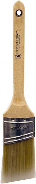 Wooster Brush - 2" Oval/Angle Polyester Angular Brush - 2-11/16" Bristle Length, 6-3/8" Wood Fluted Handle - Exact Tooling