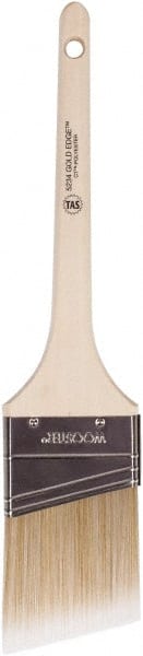 Wooster Brush - 2-1/2" Angled Polyester Angular Brush - 2-11/16" Bristle Length, 6-1/2" Wood Fluted Handle - Exact Tooling