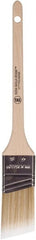 Wooster Brush - 1-1/2" Angled Polyester Angular Brush - 2-3/16" Bristle Length, 6-1/2" Wood Fluted Handle - Exact Tooling