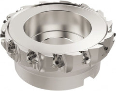 Seco - 14 Inserts, 6" Cut Diam, 2" Arbor Diam, 12mm Max Depth of Cut, Indexable Square-Shoulder Face Mill - 90° Lead Angle, 63mm High, LOEX-12 Insert Compatibility, Series Square T4-12 - Exact Tooling