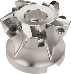 Seco - 5 Inserts, 33mm Cutter Diam, 2.2mm Max Depth of Cut, Indexable High-Feed Face Mill - 22mm Arbor Hole Diam, 10.4mm Keyway Width, 40mm High, R220.21 Toolholder, SC..12.. Inserts, Series R220.21 - Exact Tooling