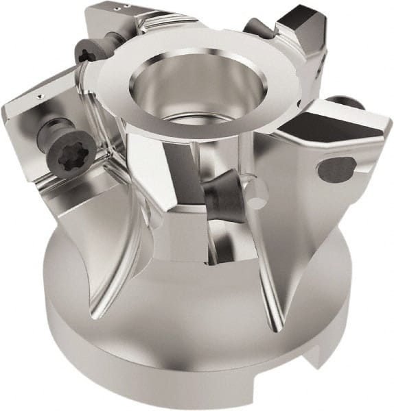 Seco - 5 Inserts, 31mm Cutter Diam, 2.2mm Max Depth of Cut, Indexable High-Feed Face Mill - 22mm Arbor Hole Diam, 10.4mm Keyway Width, 40mm High, R220.21 Toolholder, SC..12.. Inserts, Series R220.21 - Exact Tooling