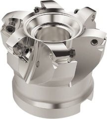 Seco - 6 Inserts, 50.9mm Cutter Diam, 1.8mm Max Depth of Cut, Indexable High-Feed Face Mill - 27mm Arbor Hole Diam, 12.4mm Keyway Width, 50mm High, R220.21 Toolholder, 218.19-160.. Inserts, Series R220.21 - Exact Tooling