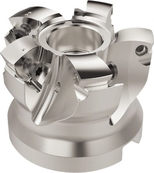 Seco - 5 Inserts, 35.7mm Cutter Diam, 1.8mm Max Depth of Cut, Indexable High-Feed Face Mill - 22mm Arbor Hole Diam, 10.4mm Keyway Width, 40mm High, R220.21 Toolholder, 218.19-160.. Inserts, Series R220.21 - Exact Tooling