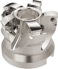 Seco - 5 Inserts, 33.7mm Cutter Diam, 1.8mm Max Depth of Cut, Indexable High-Feed Face Mill - 22mm Arbor Hole Diam, 10.4mm Keyway Width, 40mm High, R220.21 Toolholder, 218.19-160.. Inserts, Series R220.21 - Exact Tooling