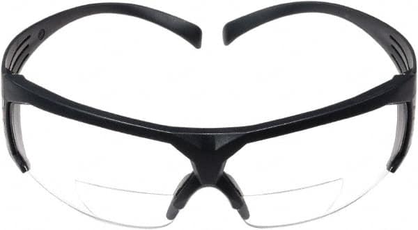 3M - +2, Clear Lenses, Anti-Fog, Framed Magnifying Safety Glasses - UV Protection, Gray Plastic Frame, ANSI Z87.1-2003 - Exact Tooling
