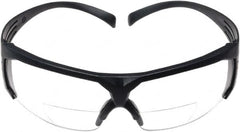 3M - +2.5, Clear Lenses, Anti-Fog, Framed Magnifying Safety Glasses - UV Protection, Gray Plastic Frame, ANSI Z87.1-2003 - Exact Tooling