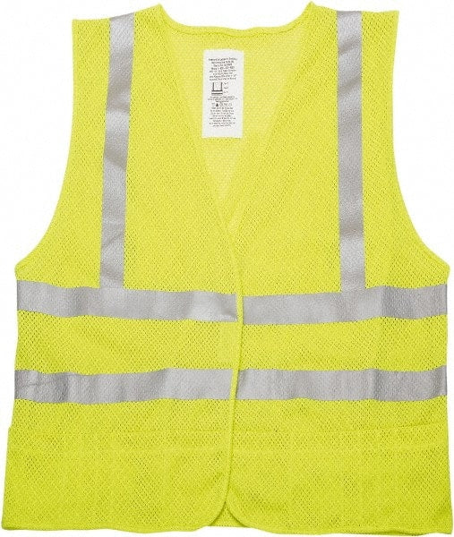 Ability One - Size L Yellow Mesh Public Safety High Visibility Vest - Exact Tooling