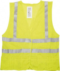 Ability One - Size L Yellow Mesh Public Safety High Visibility Vest - Exact Tooling