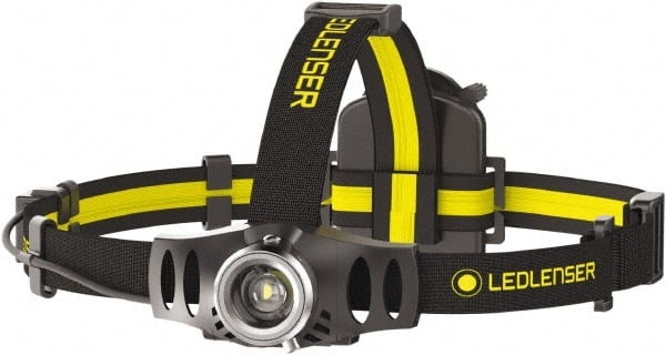 LED LENSER - White LED Bulb, 200 Lumens, Hands-free Flashlight - Black, Yellow Plastic Body, 3 AAA NiMH Batteries Included - Exact Tooling