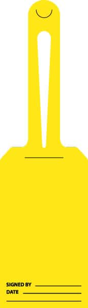 NMC - 11-1/4" High x 3-1/4" Long, Blank, English Safety & Facility Blank Tag - White Unrippable Vinyl - Exact Tooling